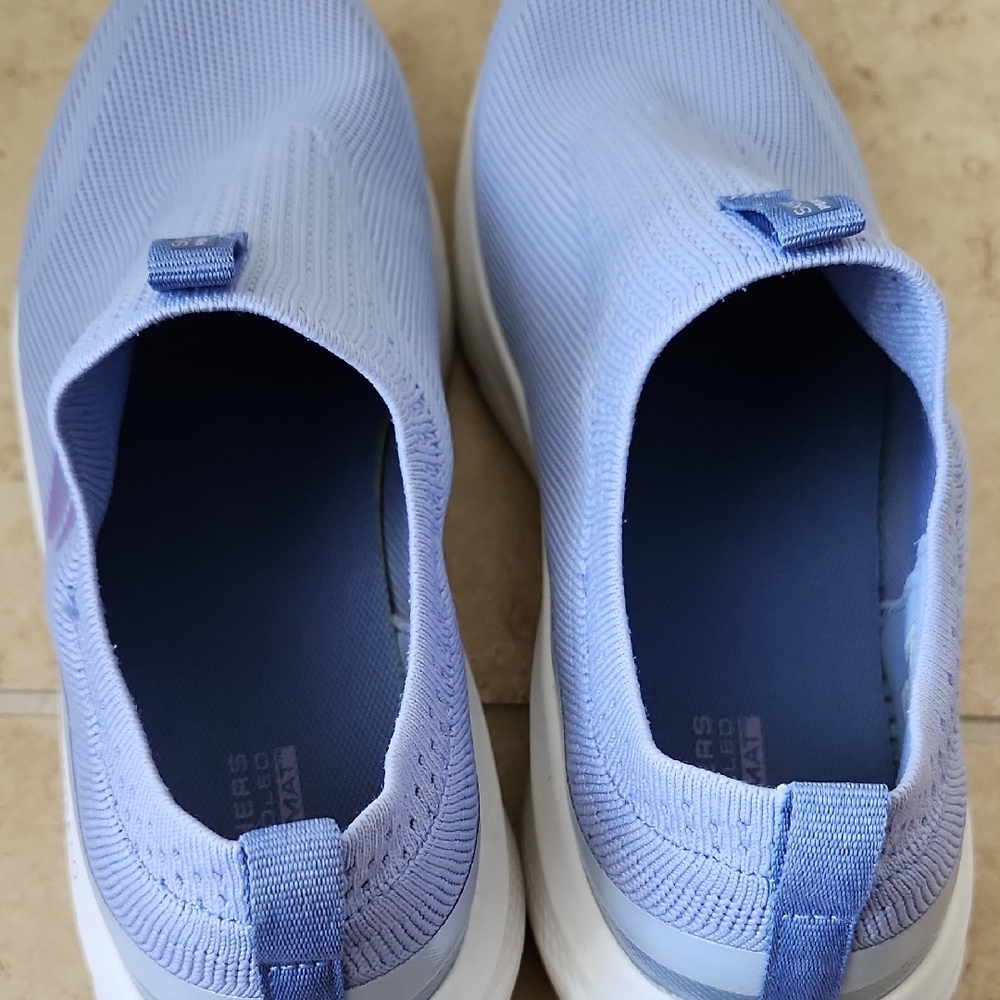 Skechers Women's Light Blue Slip-On Sneakers - Picture 11 of 16